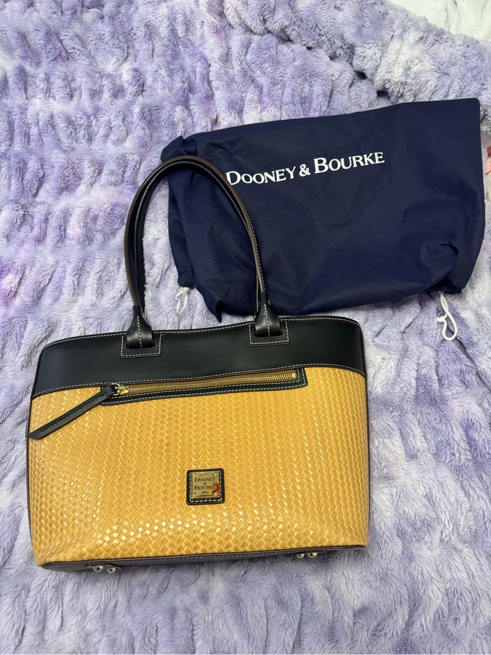 Dooney & Bourke Beacon Woven Janine Tote- new condition with tags + dust bag